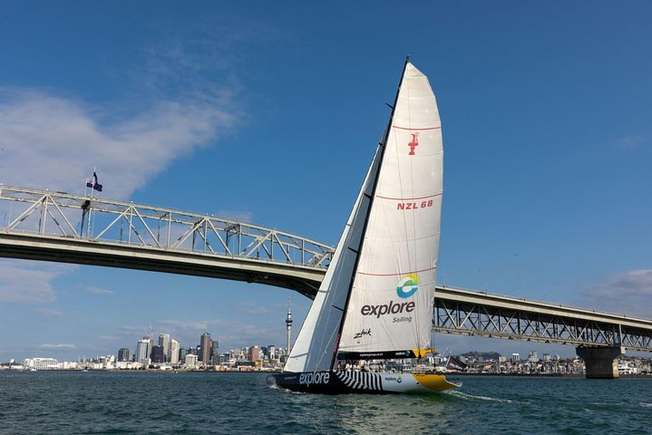 Sailing under the Auckland Harbour Bridge